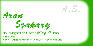 aron szapary business card